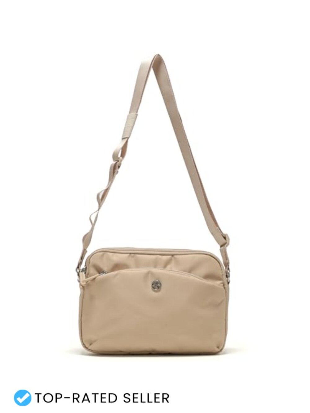 Pander Small Nylon Crossbody Bag Lightweight Multi Pocket Adjustable Strap